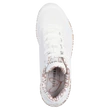 Skechers UNO női utcai sportcipő arany szív mintával.