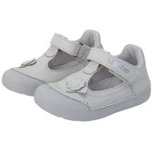DDSTEP alkalmi fehér pántos balerina cipő virág mintával.