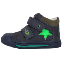 Ponte20 supinált sötétkék fiú cipő, zöld csillag mintával.