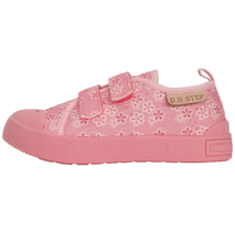 DDSTEP rózsaszín vászon gyerekcipő virágos mintával.