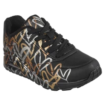 Skechers UNO METALLIC LOVE fekete arany szíves női cipő.