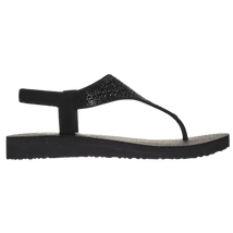 Skechers MEDITATION ROCKSTAR fekete flip flop női szandál.