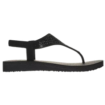 Skechers MEDITATION ROCKSTAR fekete flip flop női szandál.