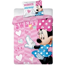 Minnie egeres rózsaszín gyerek ágyneműhuzat garnitúra.