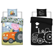 Peppa-Malac-traktoros-világító-gyerek-ágyneműhuzat-garnitúra