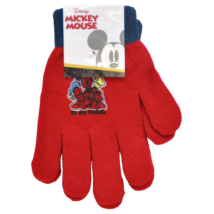 Mickey-mintás-kötött-gyerek-kesztyű-piros-színben-öt ujjas