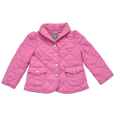 Rózsaszín steppelt Benetton kabát (86-92)