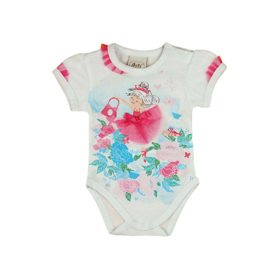 Balerinás rövid ujjú body pink (62-74)