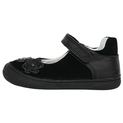 DDSTEP-alkalmi-fekete-nyitott-gyerekcipő-virág-mintával