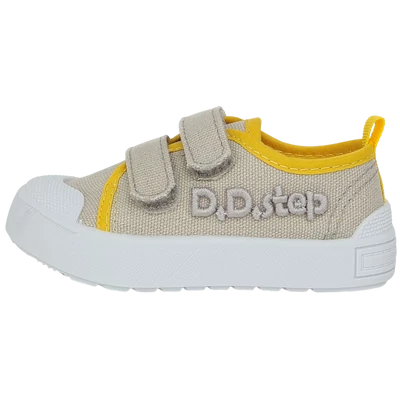DDSTEP szürke-sárga-vászoncipő-fiúknak-orrvédővel