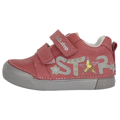 DDSTEP-átmeneti-lány-cipő-star-felirattal-mályva-rózsaszín-25-30-méret
