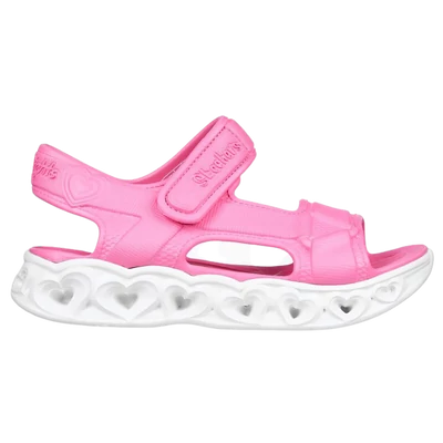 Skechers-rózsaszín-világító-habszandál-lányoknak-heart-lights-gyerekszandál