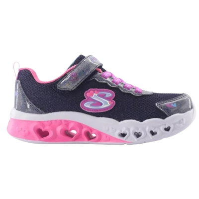 Skechers heart lights sötétkék világító cipő lányoknak.