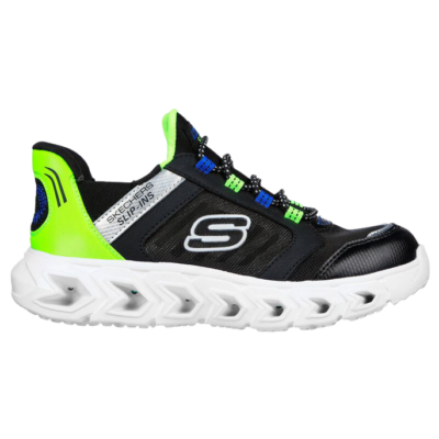 Skechers-odelux-világító-belebújós-cipő-fekete-zöld