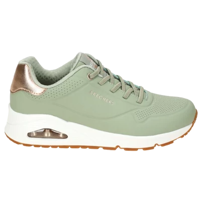 Skechers UNO SHIMMER AWAY SAGE zöld női cipő.