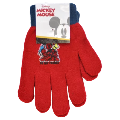 Mickey-mintás-kötött-gyerek-kesztyű-piros-színben-öt ujjas