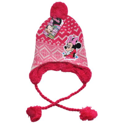 Minnie-mintás-fülvédős-kötött-téli-gyerek-sapka-lányoknak-rózsaszín-52-54-méret