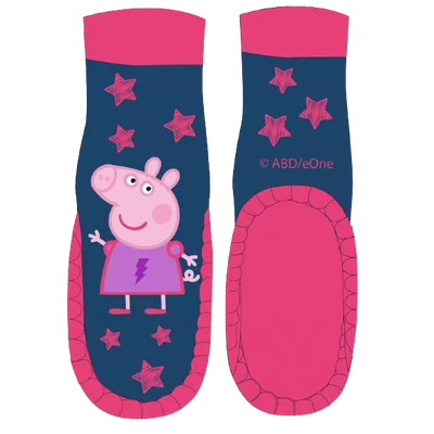 Peppa-malac-mintás-bőrtalpú-zokni-lányoknak-23-28-méret