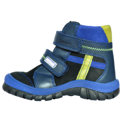 Szamos-kölyök-bélelt-vízálló-fiú-cipő-zöld-kék-mintával-tépőzárral
